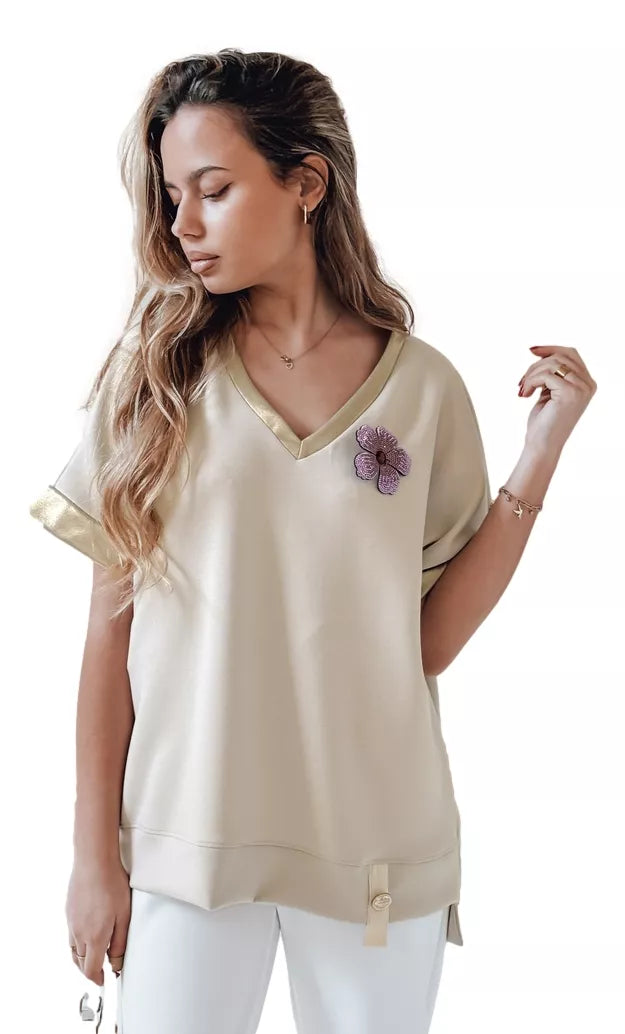 Women's oversize brown T-shirt Shine