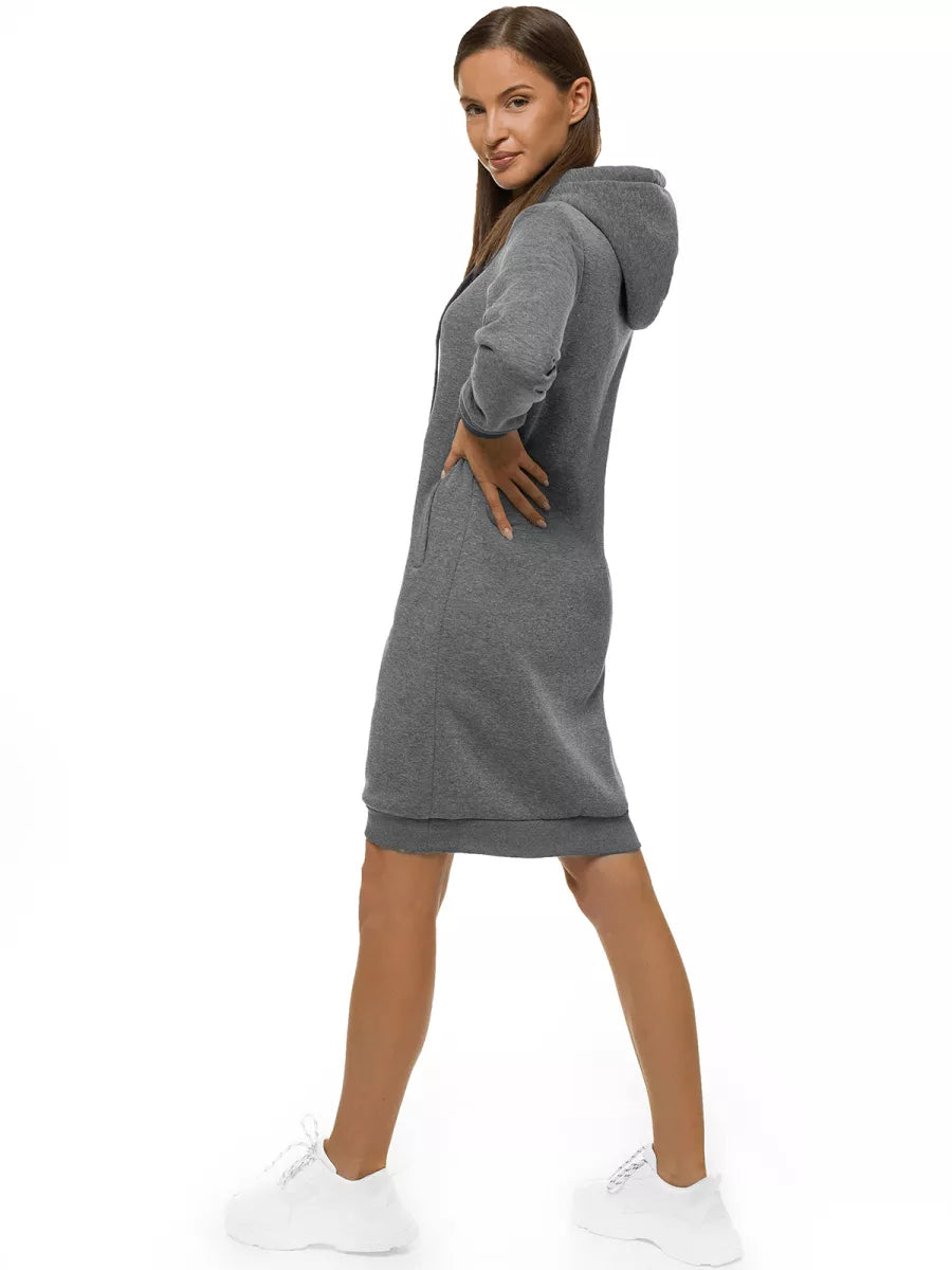 Women's gray dress with a hood Margaret