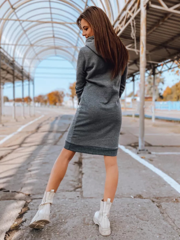 Women's gray hooded dress "Margaret"