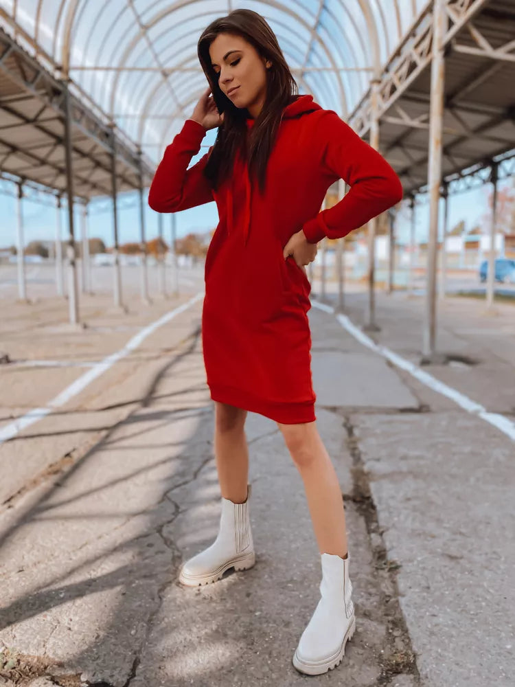 Women's red dress with a hood Margaret