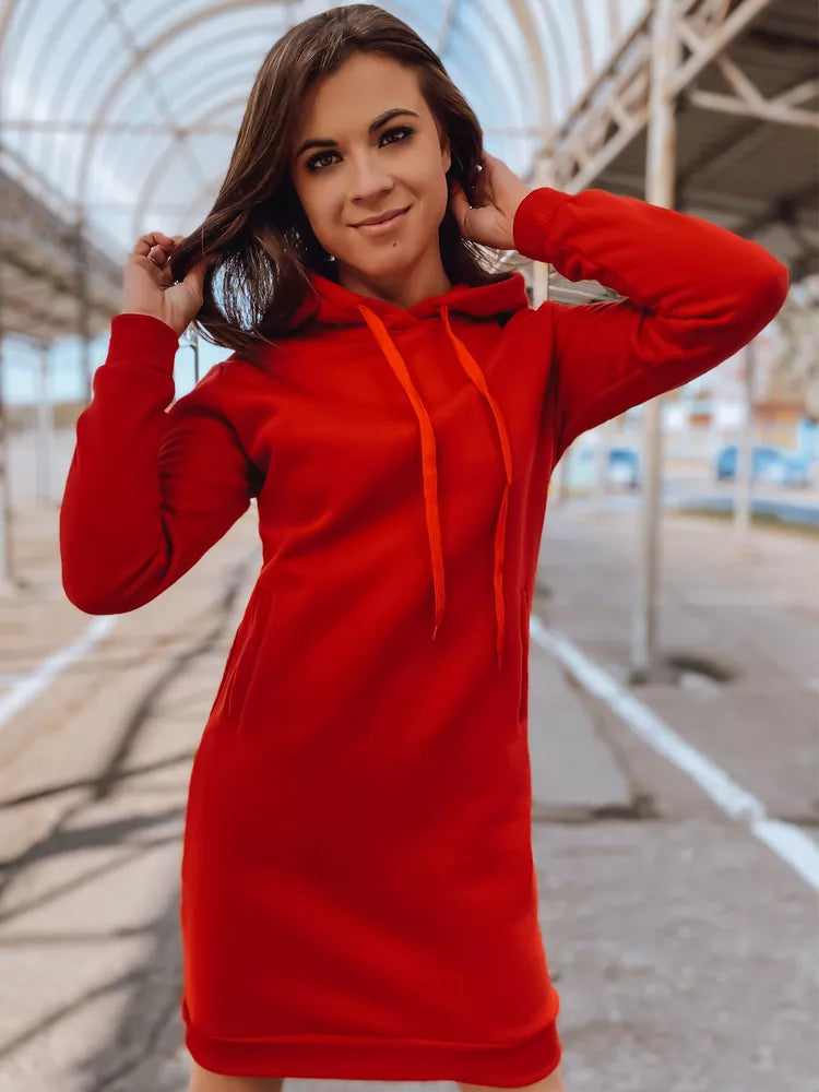 Women's red dress with a hood Margaret