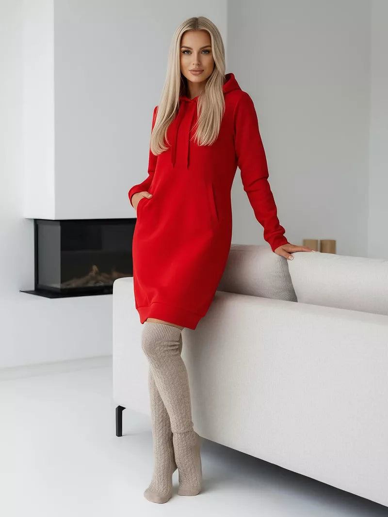 Women's red dress with a hood Margaret