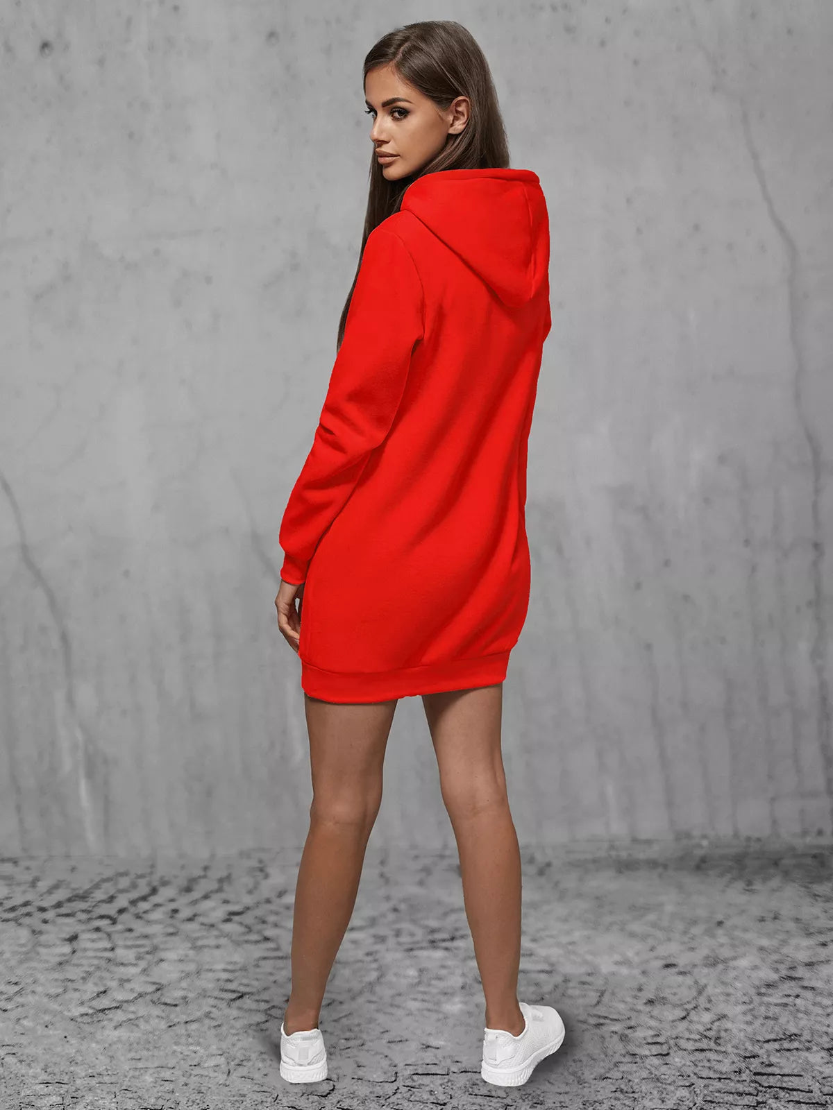 Women's red dress with hood Megan