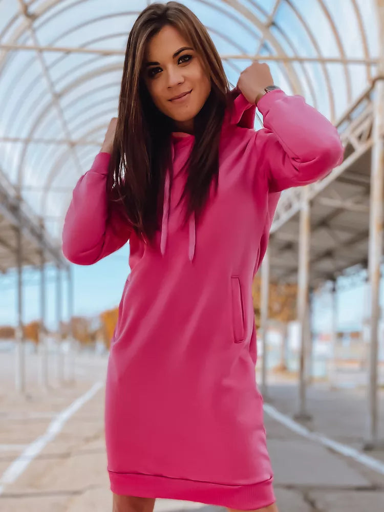 Women's pink dress with a hood Margaret