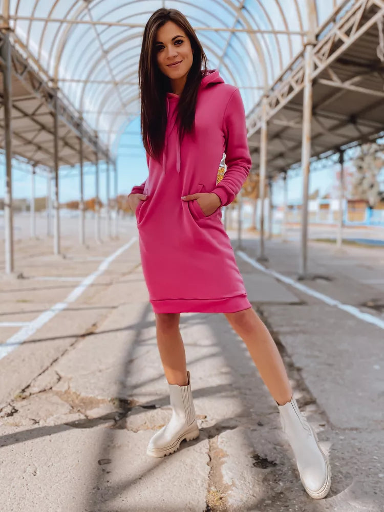 Women's pink dress with a hood Margaret