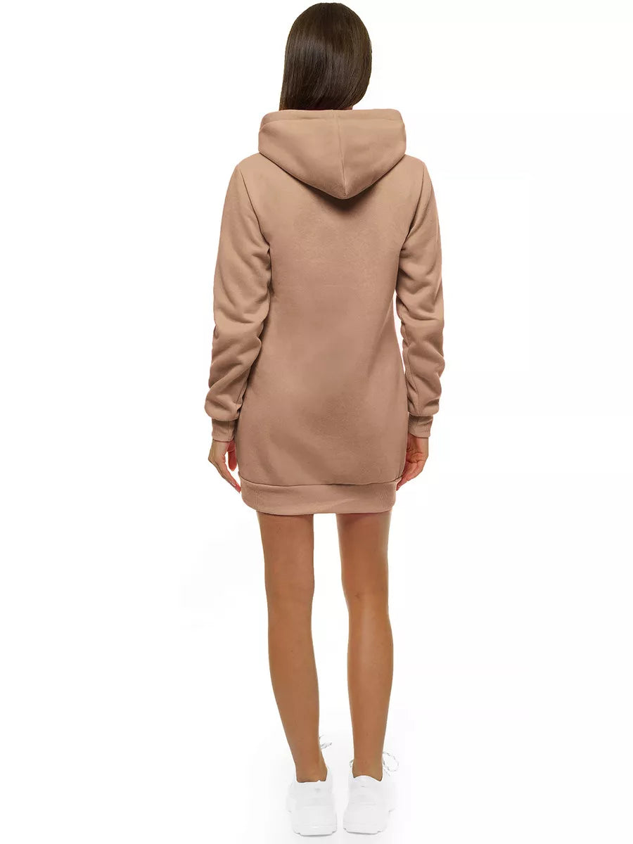 Women's brown dress with hood Megan