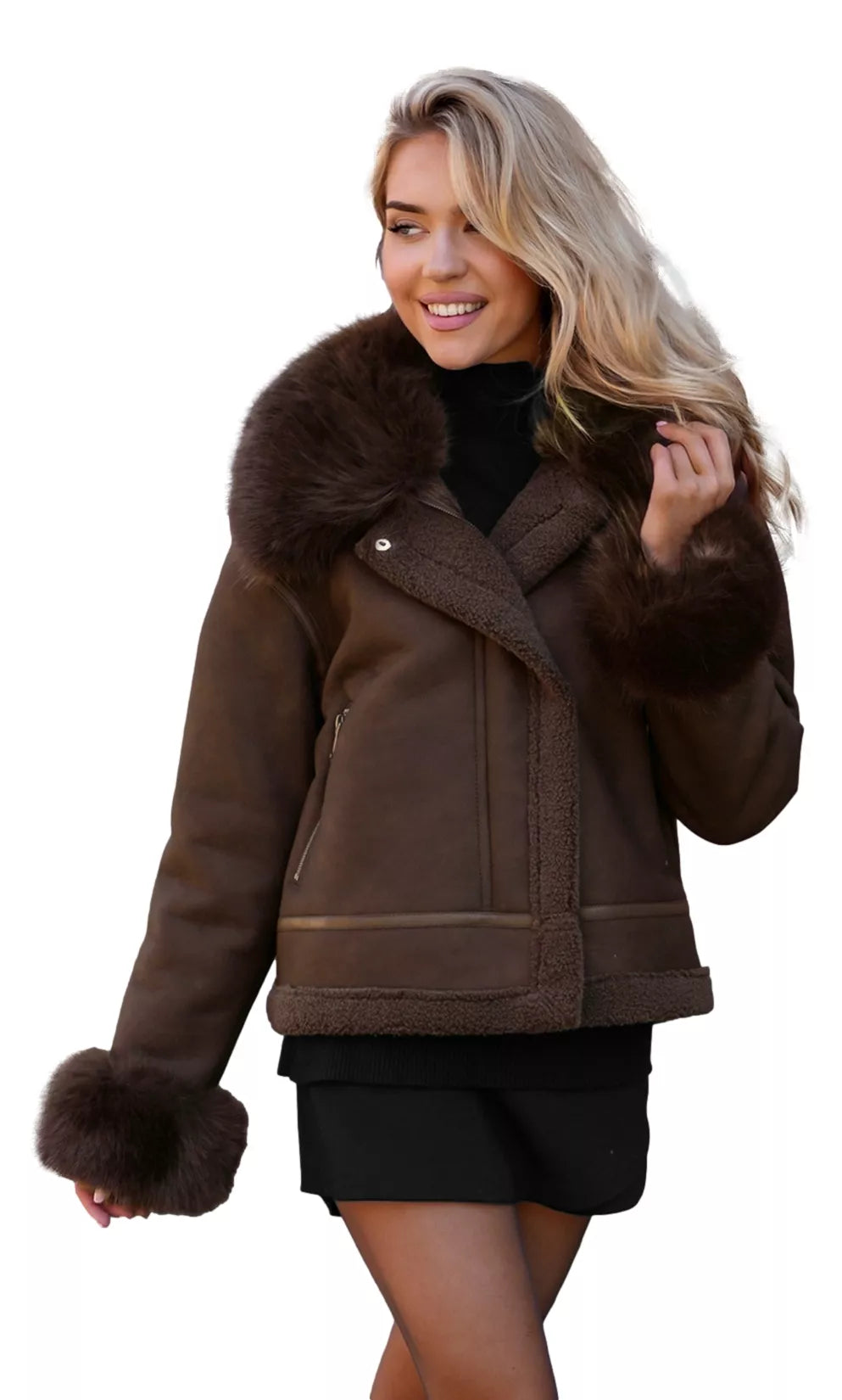 Women's brown winter jacket Cari