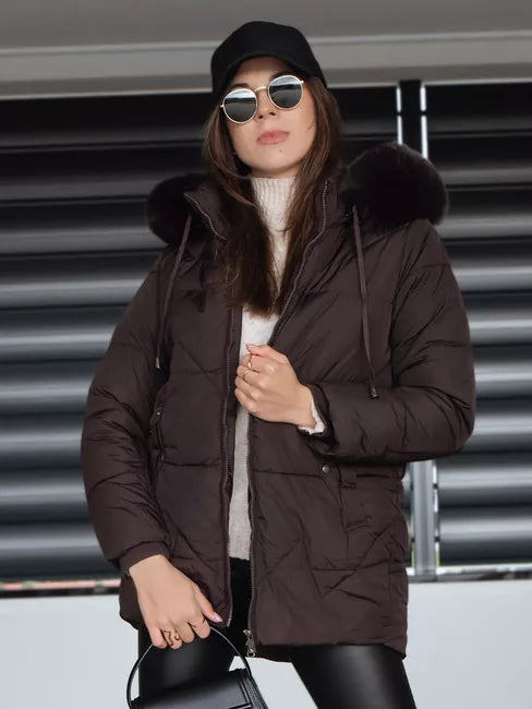 Women's brown winter jacket Lota