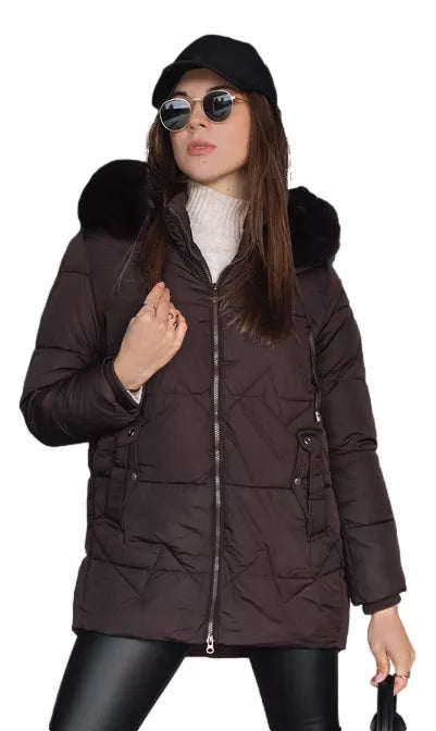 Women's brown winter jacket Lota