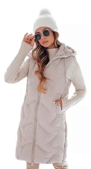 Women's brown long vest Lino