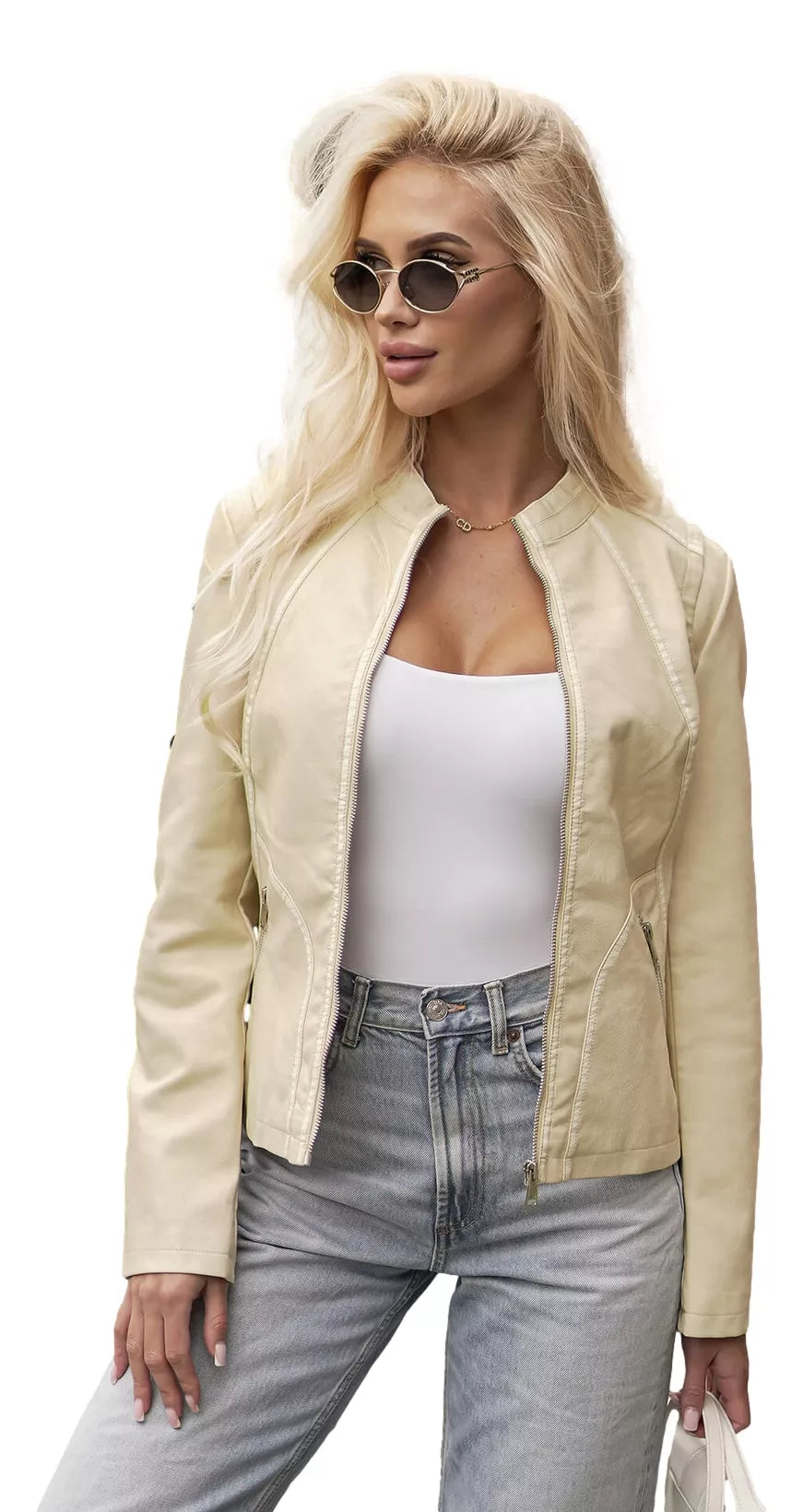 Women's brown leather jacket Emeli