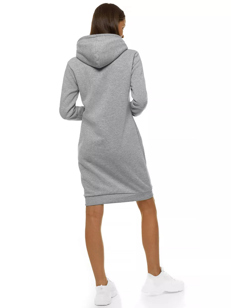 Women's light gray dress with a hood Margaret