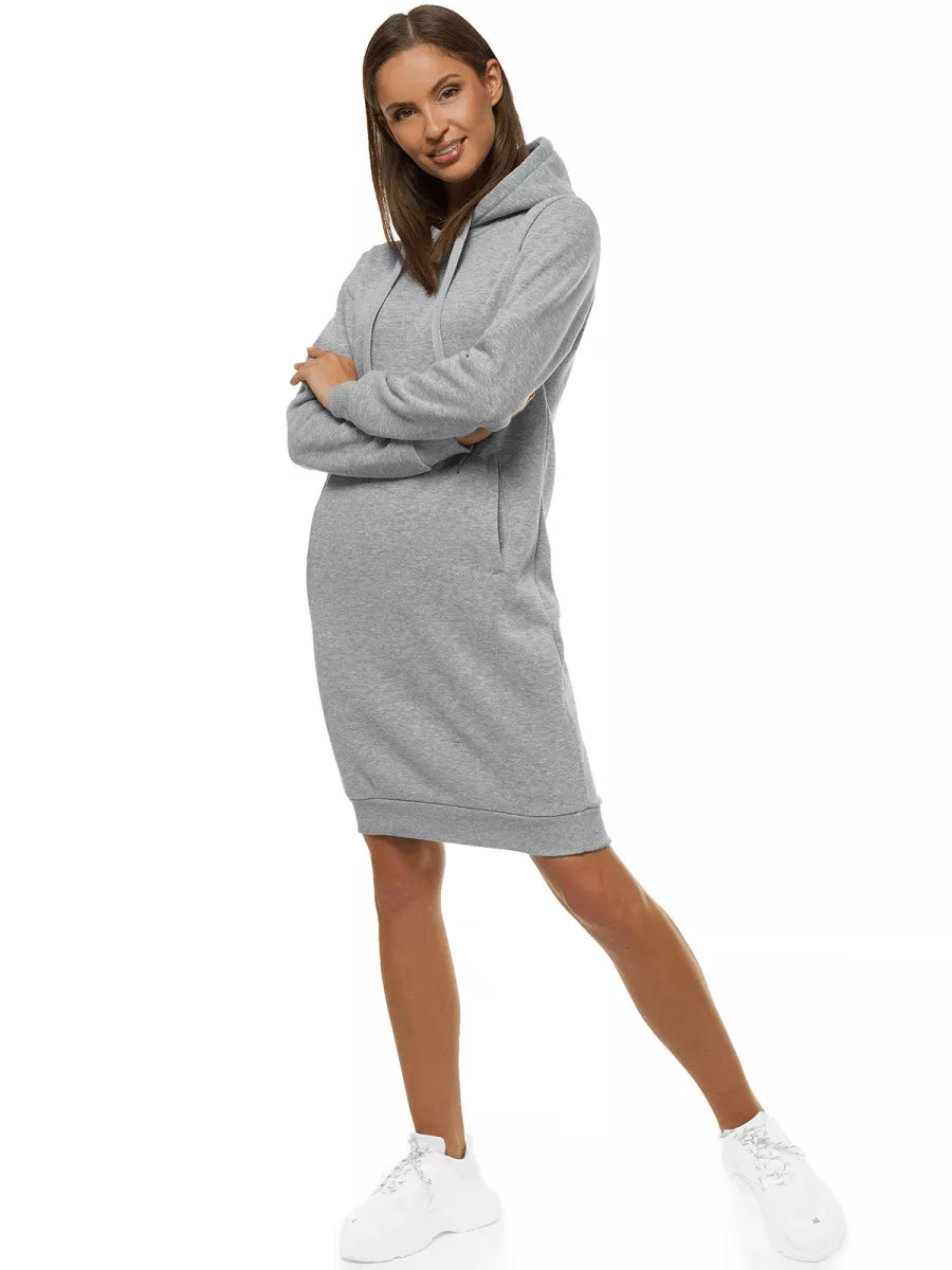 Women's light gray dress with a hood Margaret