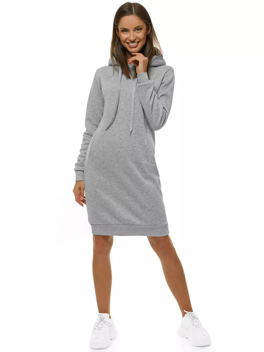 Women's light gray dress with a hood Margaret