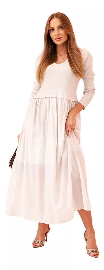 Women's light brown long dress Lumin