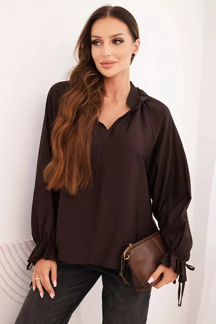 Women's dark brown blouse Milan