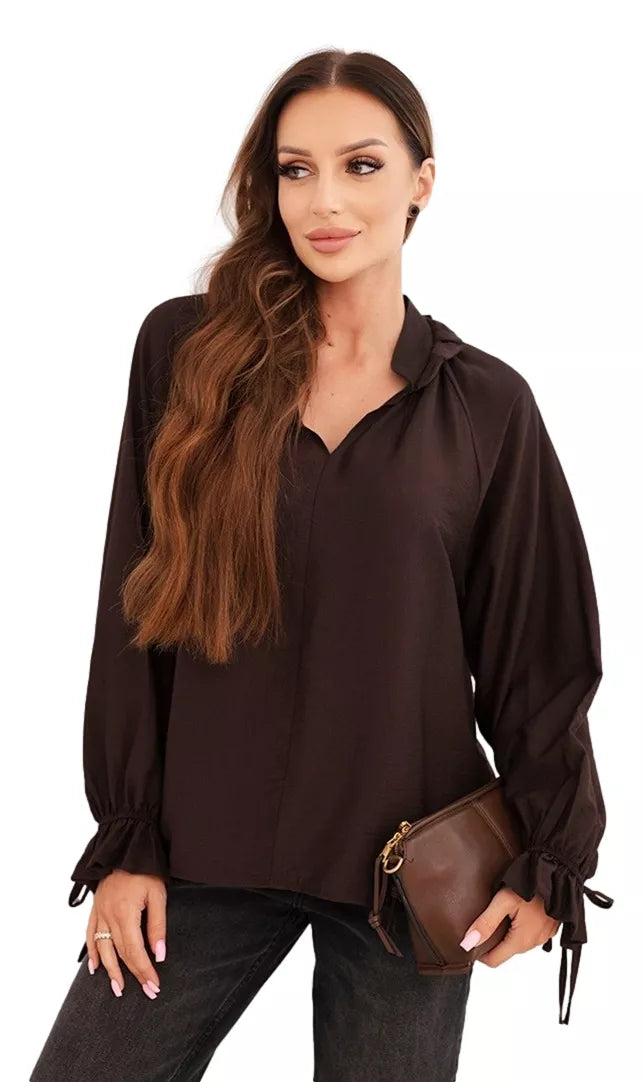 Women's dark brown blouse Milan