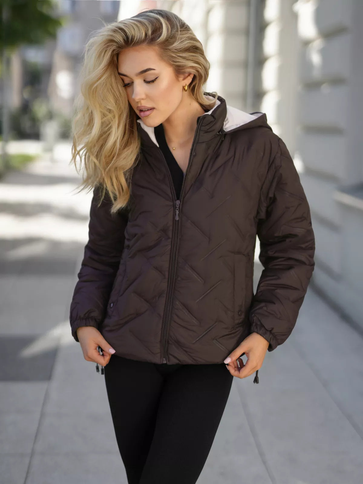 Women's dark brown jacket Lamir