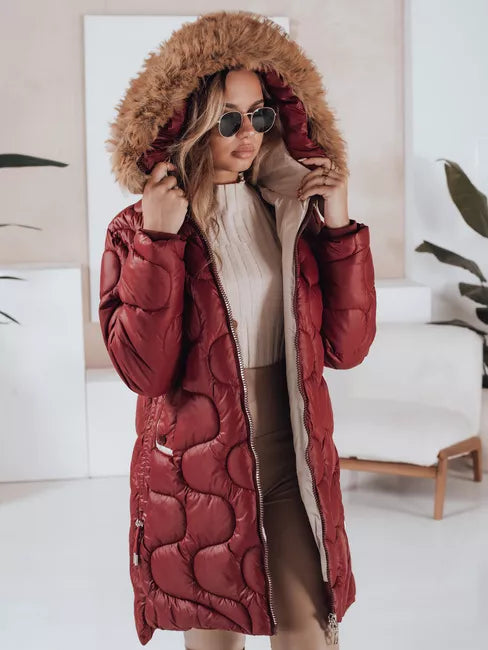 Women's burgundy winter jacket Varel