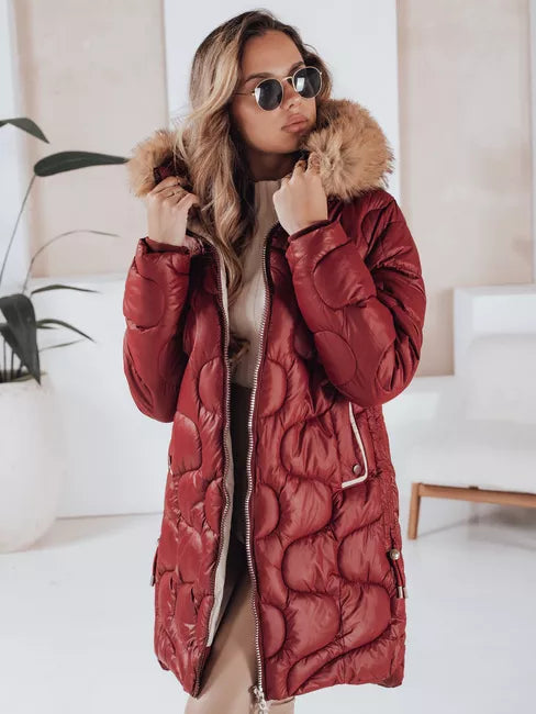 Women's burgundy winter jacket Varel