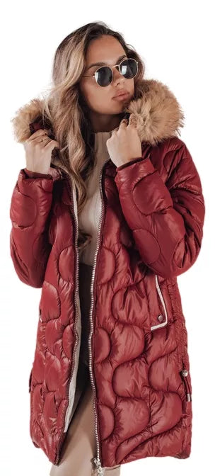 Women's burgundy winter jacket Varel