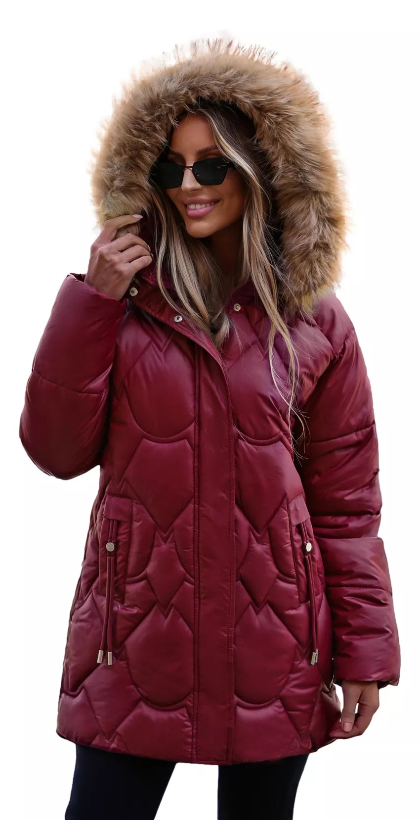 Women's burgundy winter jacket Verni