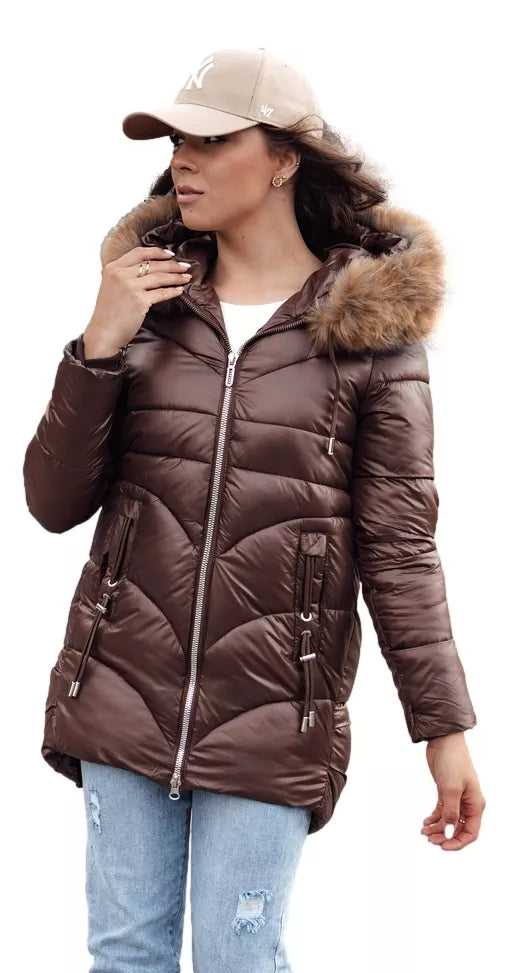 Women's brown winter jacket Jessica