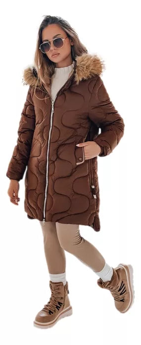 Women's brown winter jacket Varel