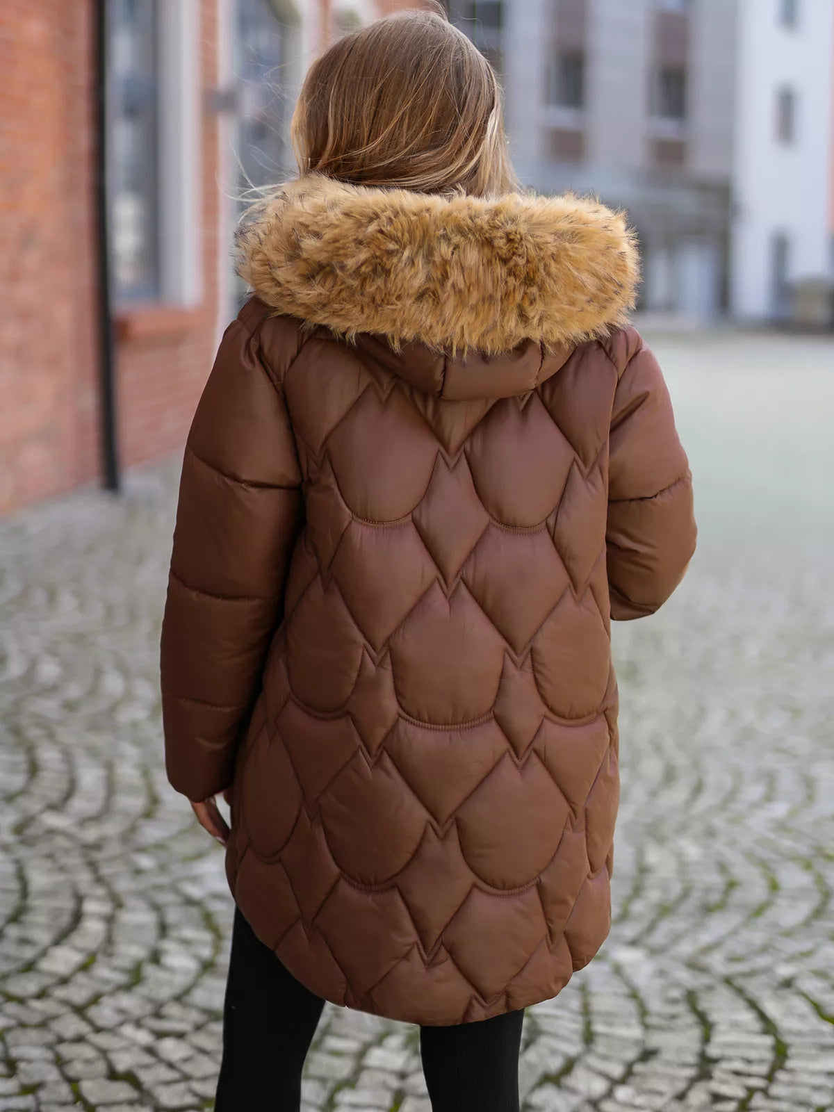 Women's brown winter jacket Verni