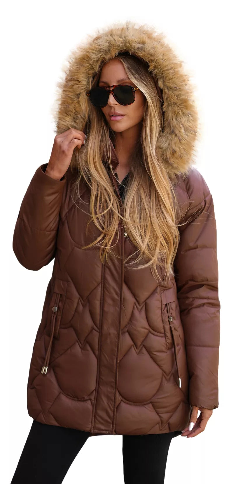 Women's brown winter jacket Verni