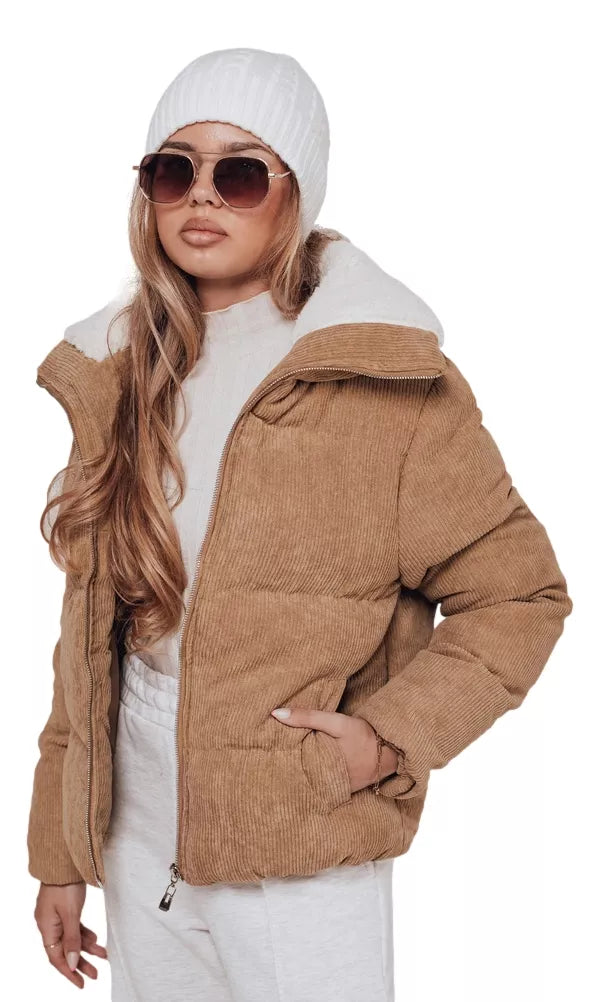 Women's winter light brown jacket Trendy