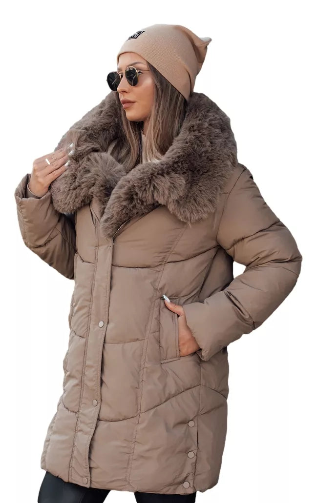 Women's dark brown winter jacket Niki