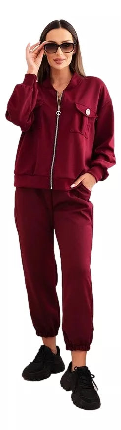 Women's burgundy set Marbel