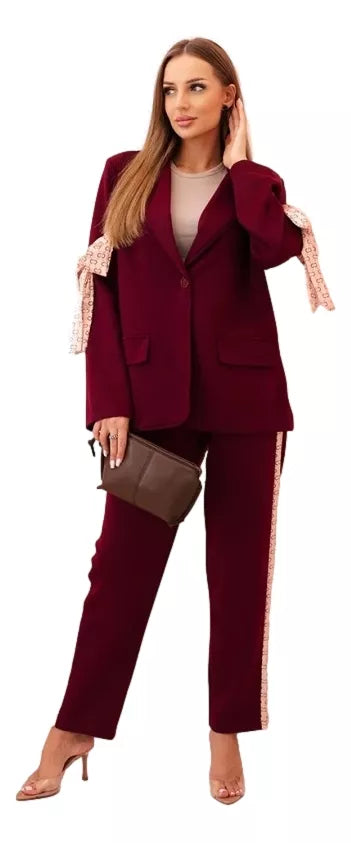 Women's burgundy Rene set.