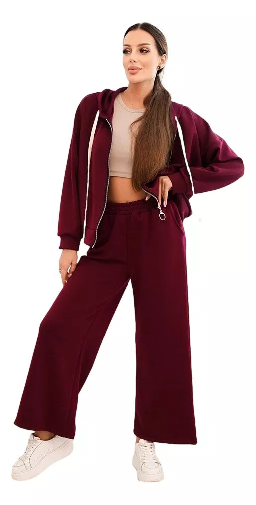Women's burgundy casual suit Jener