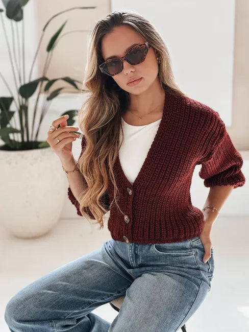 Women's burgundy sweater Lorel