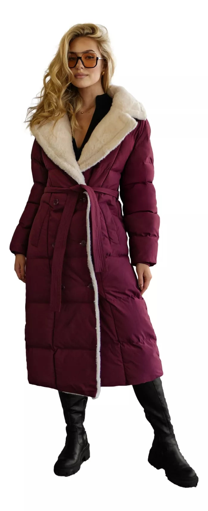 Women's burgundy quilted jacket Charlot