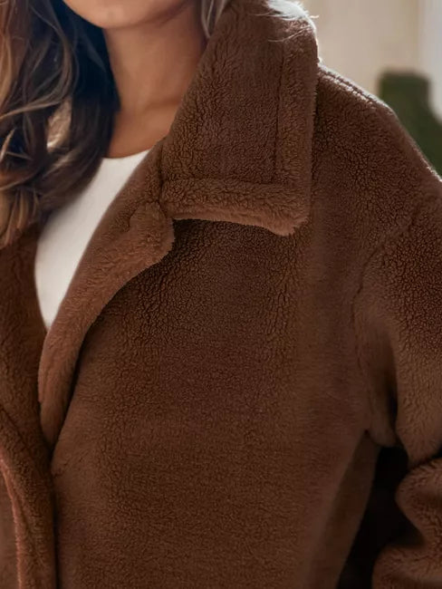 Women's long brown winter coat Fabio