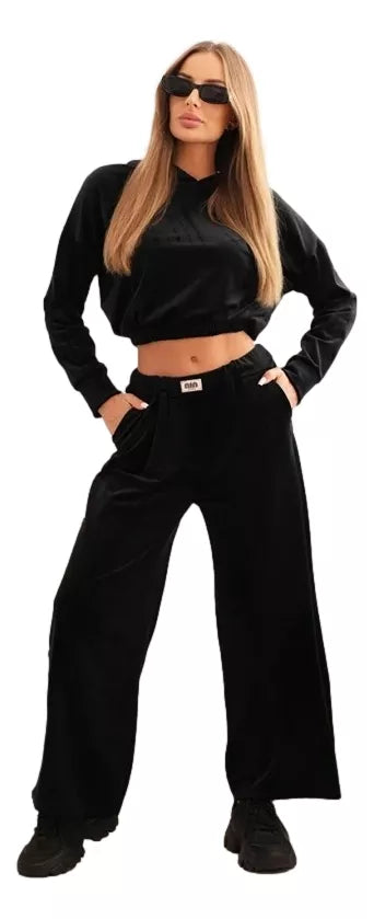 Women's black velvet suit Rizo