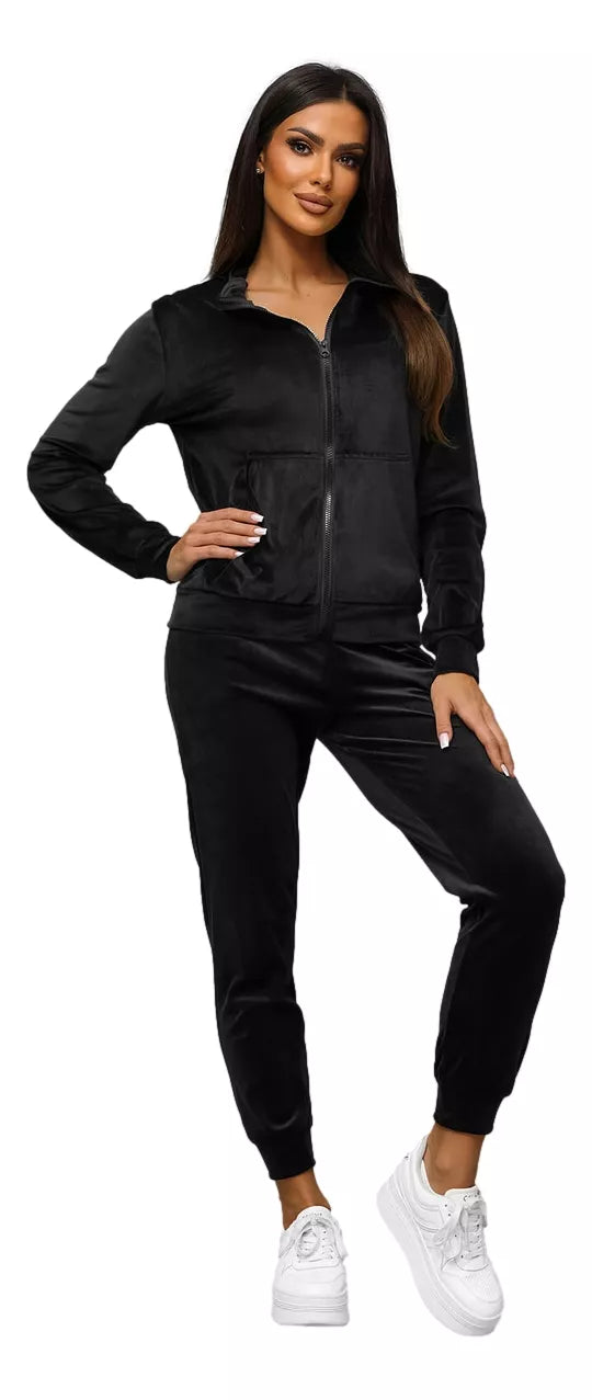 Women's black velour suit Rosita