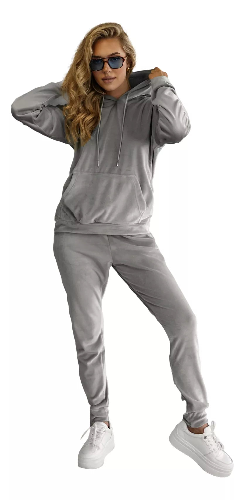 Women's gray velour tracksuit Homey