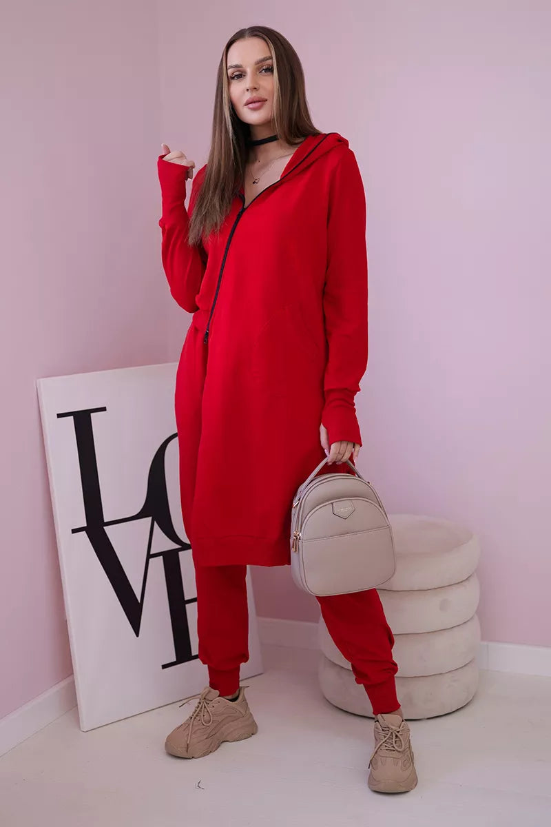 Women's red Donni set.