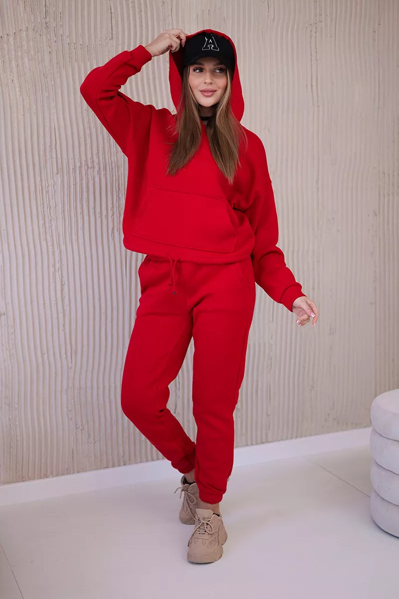 Women's red Soni set.