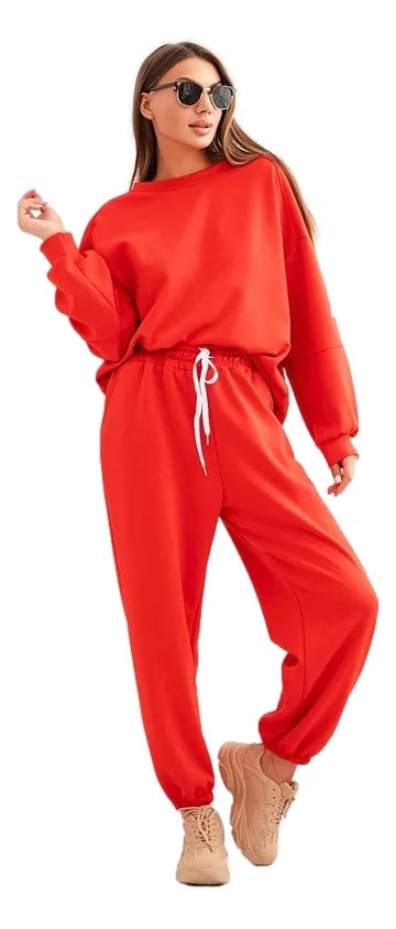 Isabel Women's Red Casual Set