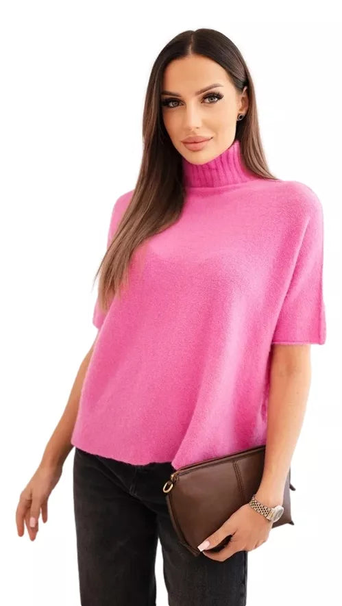 Women's pink short-sleeved sweater Endi