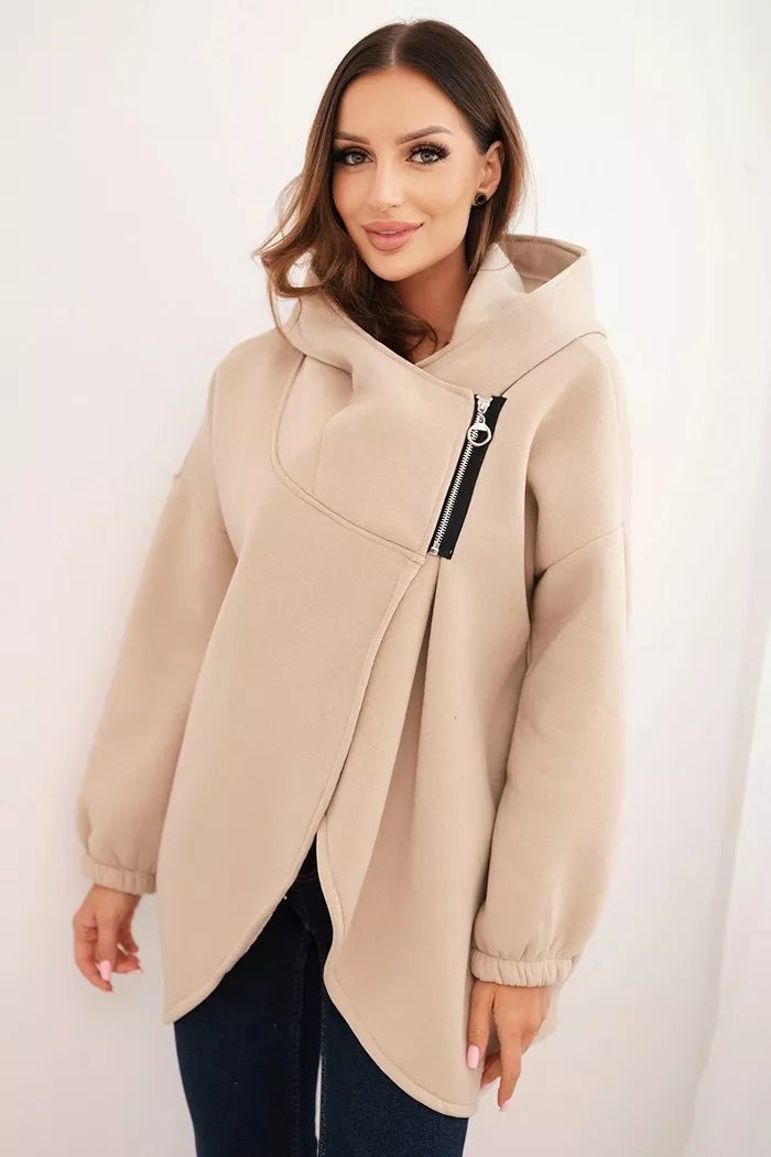 Women's brown sweater with hood Jonit