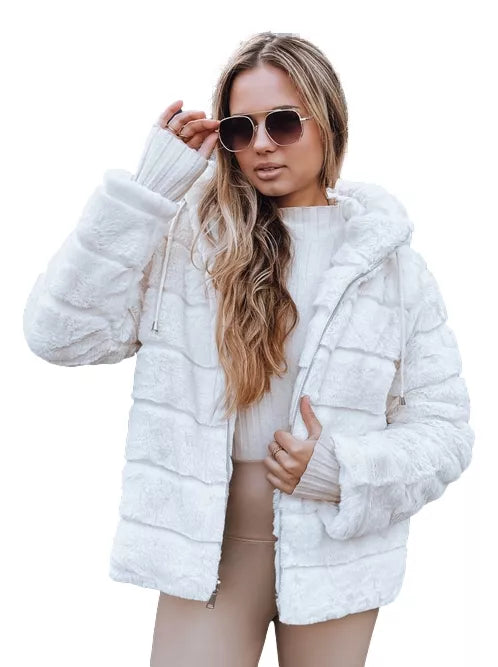 Women's brown fur jacket Santa