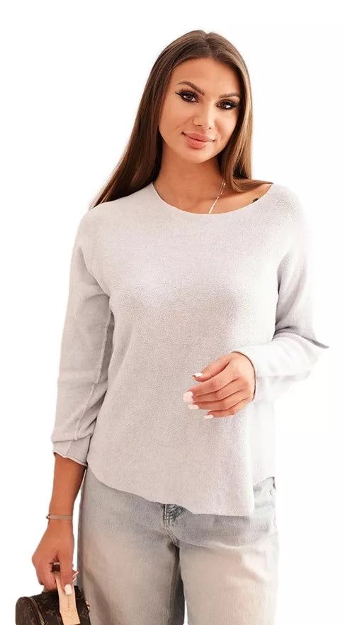 Women's light gray sweater Romil