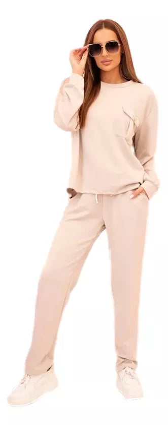 Naomi women's light brown suit.