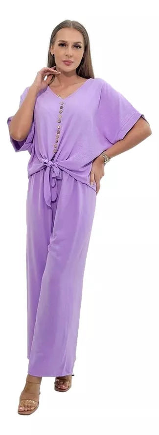 Women's light purple Folk set.
